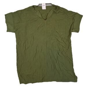 Nordstrom Rack Women Plus 3X Green V-Neck Tunic Tee Top Desert Olive NWT Casual